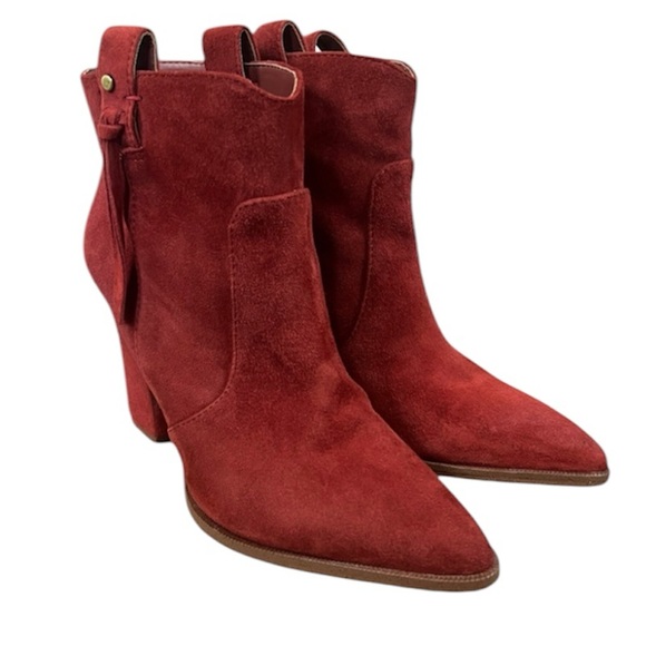 Sam Edelman Shoes - Sam Edelman Rust Red Niomi Suede Ankle Boots Size 8.5 Women's‎